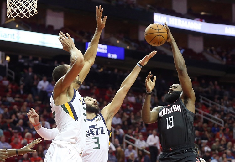 James Harden was forced to leave the Rockets' NBA game against the Jazz