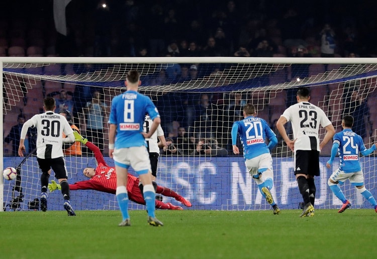 Lorenzo Insigne failed to convert a penalty during Napoli's game against Juventus in Serie A