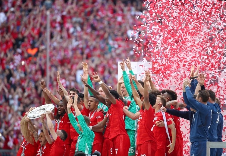 Bayern Munich players are ecstatic after lifting another Bundesliga title in the 2018/19 season