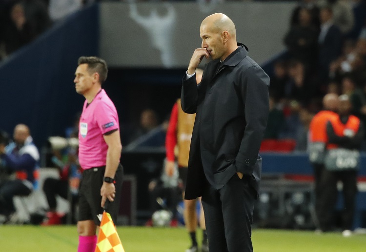 Zinedine Zidane watched Real Madrid facing a hard fought challenge in the Champions League