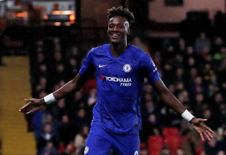 Tammy Abraham scores Chelsea's first goal during their Premier League clash against Watford