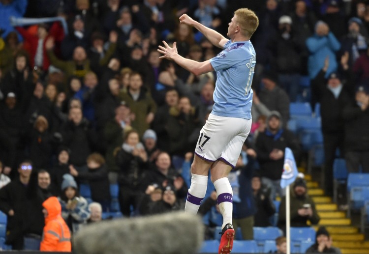 Kevin De Bruyne scores the second goal to lead his side to victory in Premier League Manchester City vs West Ham match