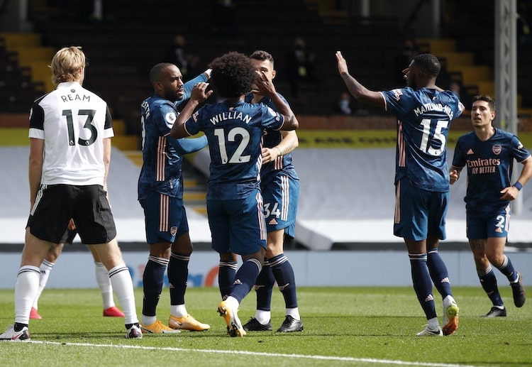 Alexandre Lacazette scores the opening goal in Fulham vs Arsenal match in the Premier League