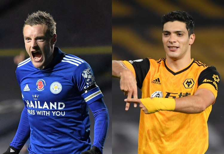 Jamie Vardy and Raul Jimenez will both be looking to find the net when their sides meet in the Premier League on Sunday