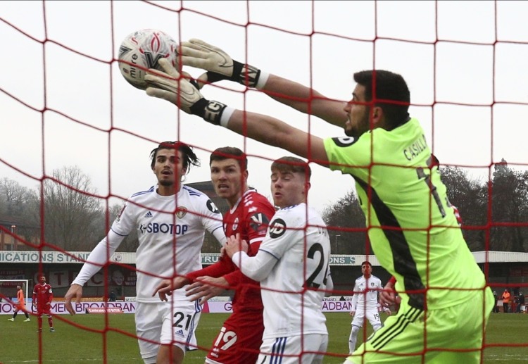 Kiko Casillas helps Leeds United end the first half of their FA Cup match against Crawley Town FC in a goalless draw