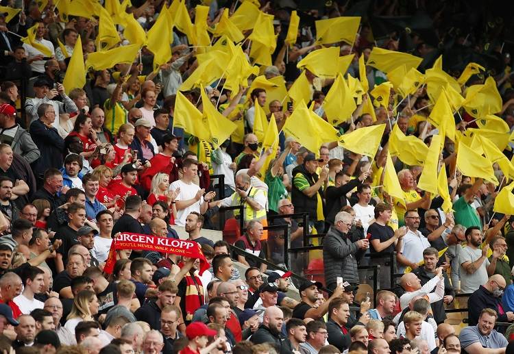 Joyous Norwich City and Liverpool fans back in the stadium to watch the Premier League action live