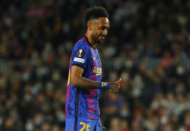 Barcelona’s Pierre-Emerick Aubameyang has scored 2 goals in their 2022 Europa League campaign