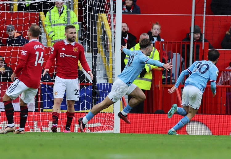 Jack Grealish scores off the bench to give Man City a Premeir League derby lead