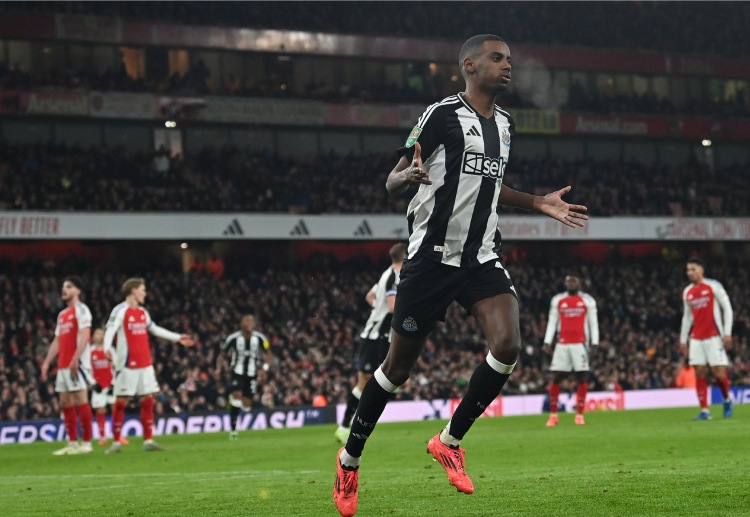 Alexander Isak opened the scoring for Newcastle United in their EFL Cup semi-final clash against Arsenal