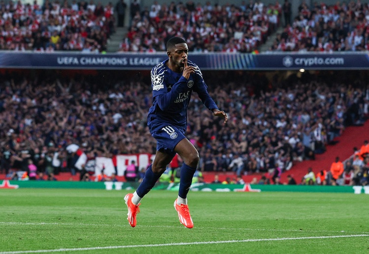 우스만 뎀벨레는 PSG가 챔피언스리그 준결승에서 아스널을 만날 때 출전이 불투명하다.