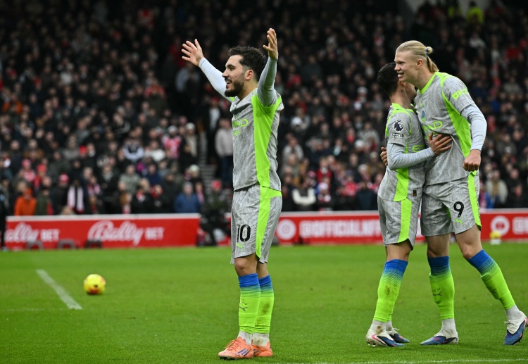 英超联赛 22岁的法国新星谢尔基送出关键助攻，赖因德斯前插低射破门，帮助曼城率先打破僵局。