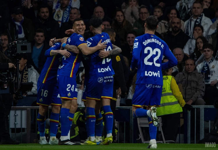 西甲联赛 赫塔费的萨特里亚诺在禁区前沿的一脚凌空抽射为球队攻入了制胜球。