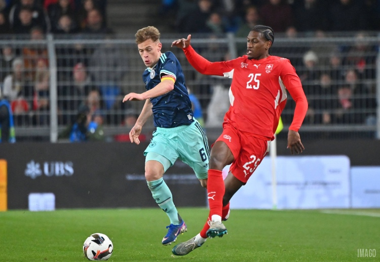 国际友谊赛 瑞士球员蒙泰罗攻入精彩进球,将比分追平。