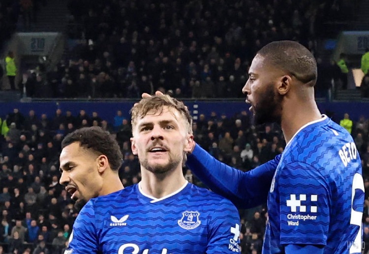 英超联赛 埃弗顿的进攻线由霍尔领衔,近期多次取得进球。