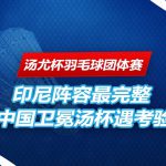 汤尤杯羽毛球团体赛 面临变数